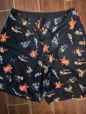 Vintage Fender Hard Rock Pinup Board Shorts